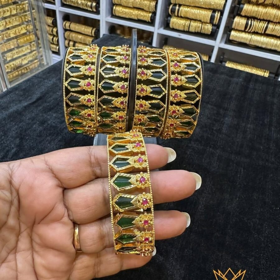 Gold plated nagapadam bangles