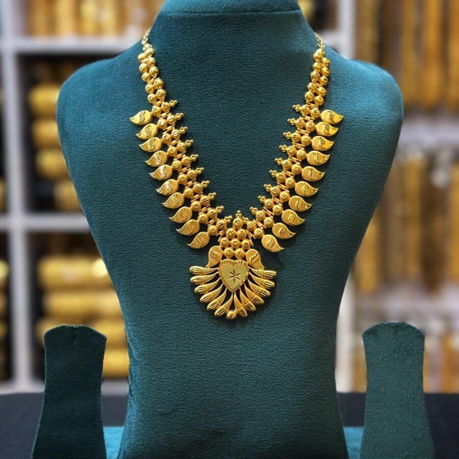 Gold plated Kerala traditional short haram (0090)