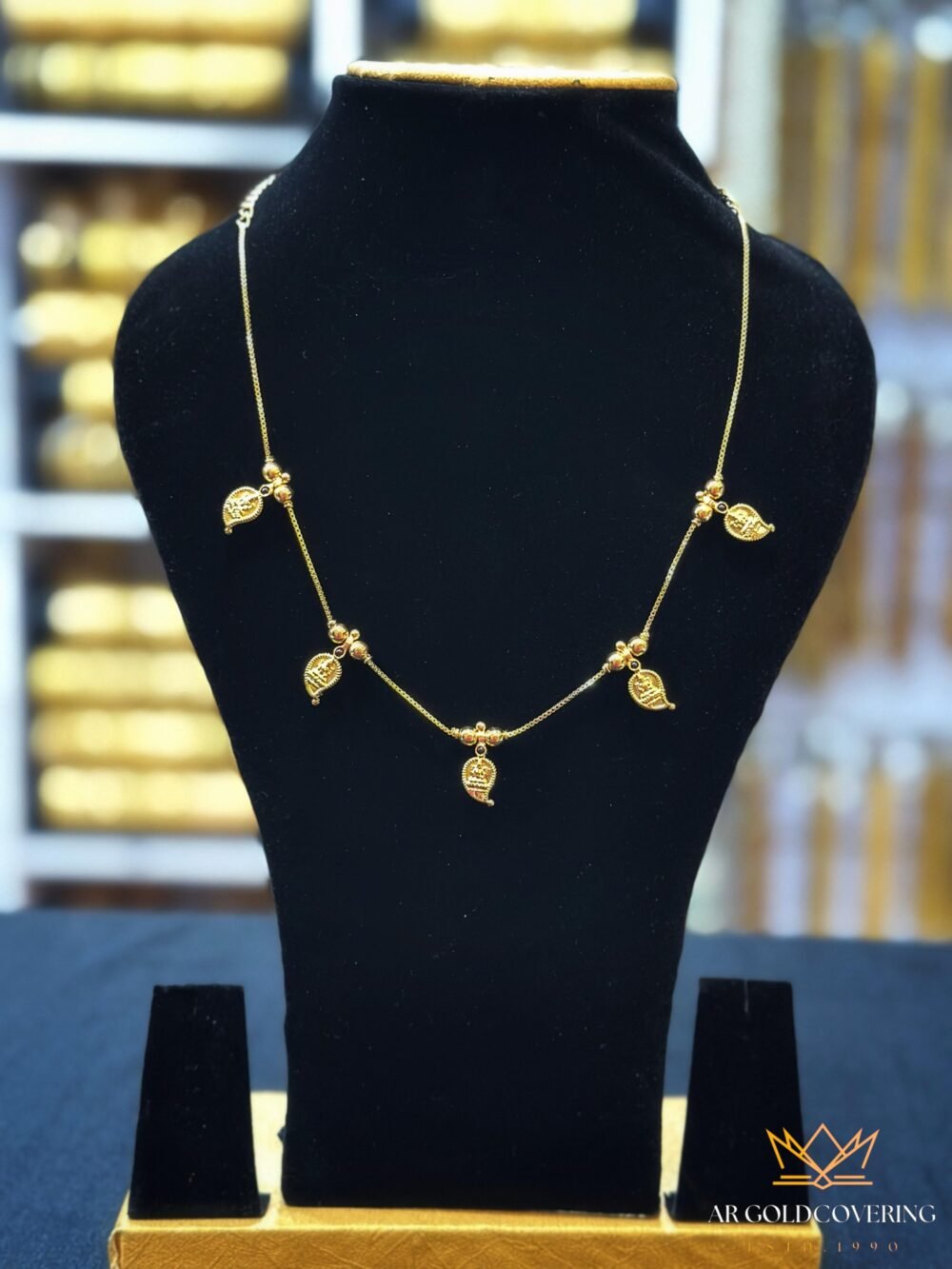 Gold plated double sided mango palakka necklace with one side palakka and other side Lekshmi(0031) - Image 2