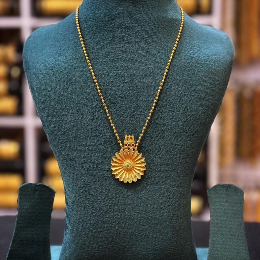 Gold plated 18inches simple necklace in balls chain(0067)