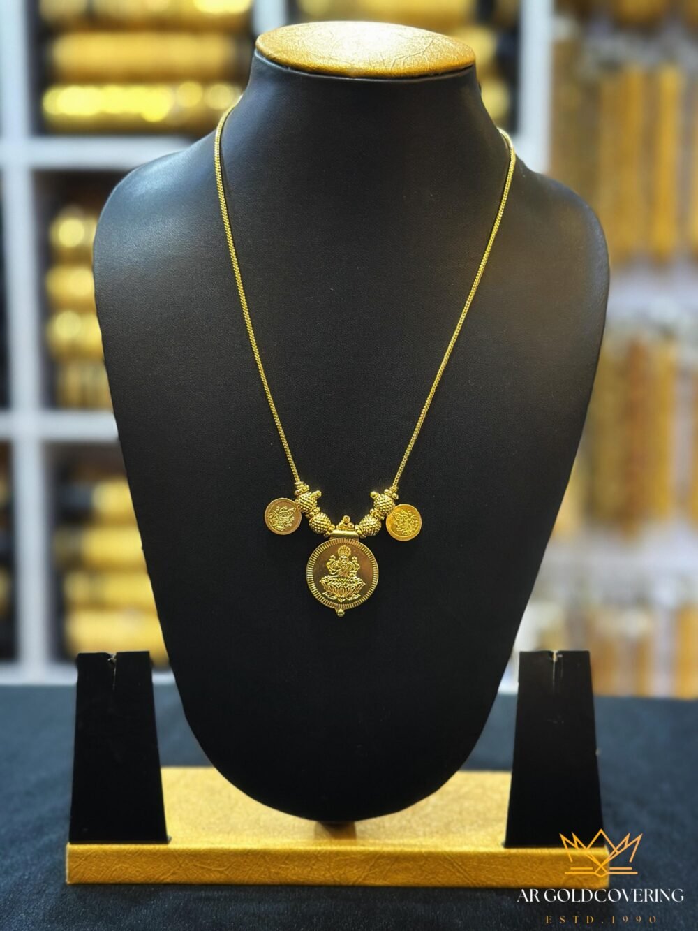 Gold plated 18inches short Lekshmi necklace(0068)
