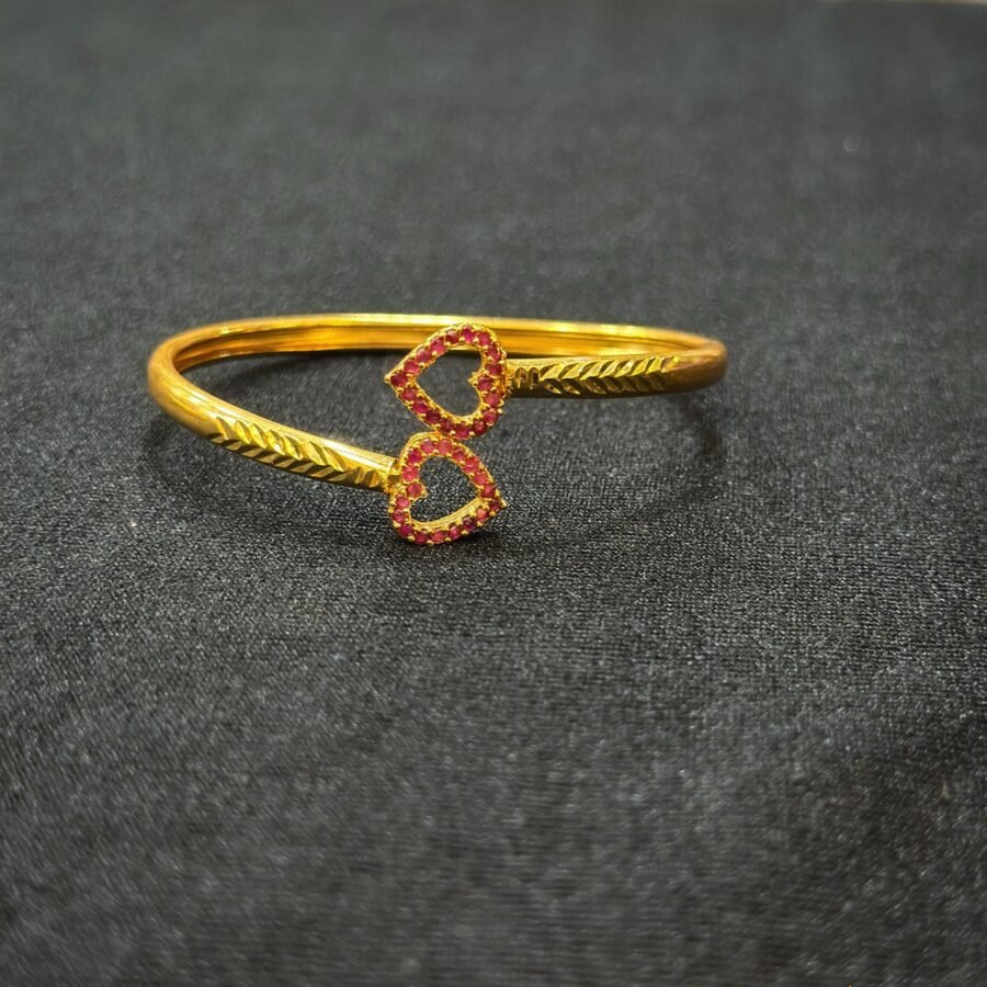 Gold plated adjustable bangles with AD stones(0102)