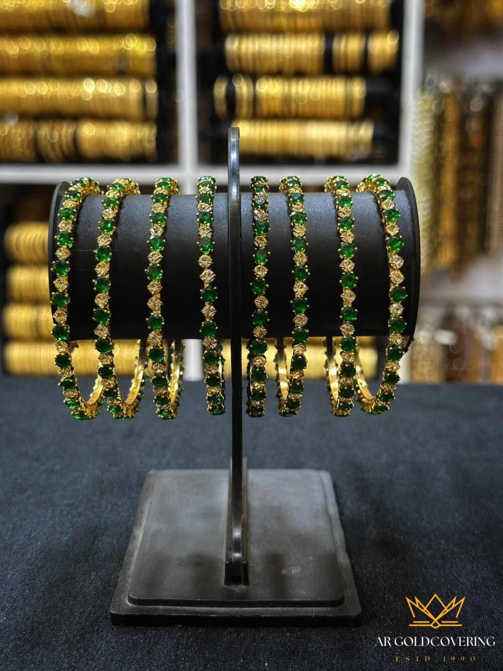 Gold plated AD stones bangles(00105)