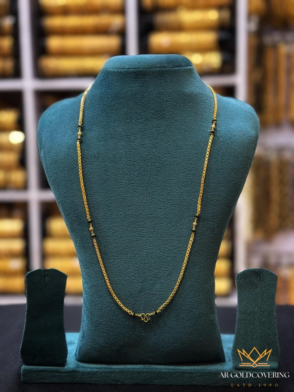 Gold plated 1 line karimani Mala (00106)