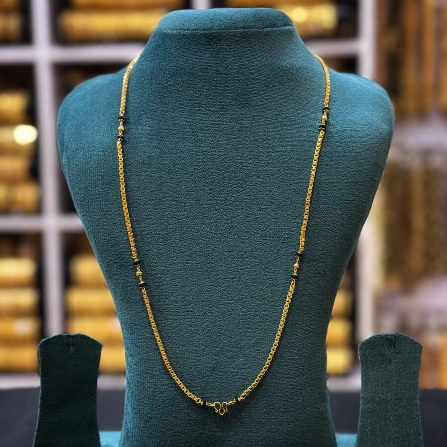 Gold plated 1 line karimani Mala (00106)