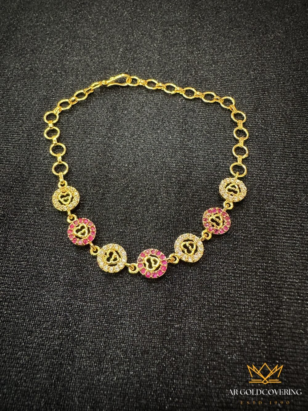 Gold plated AD stones bracelet(00109)