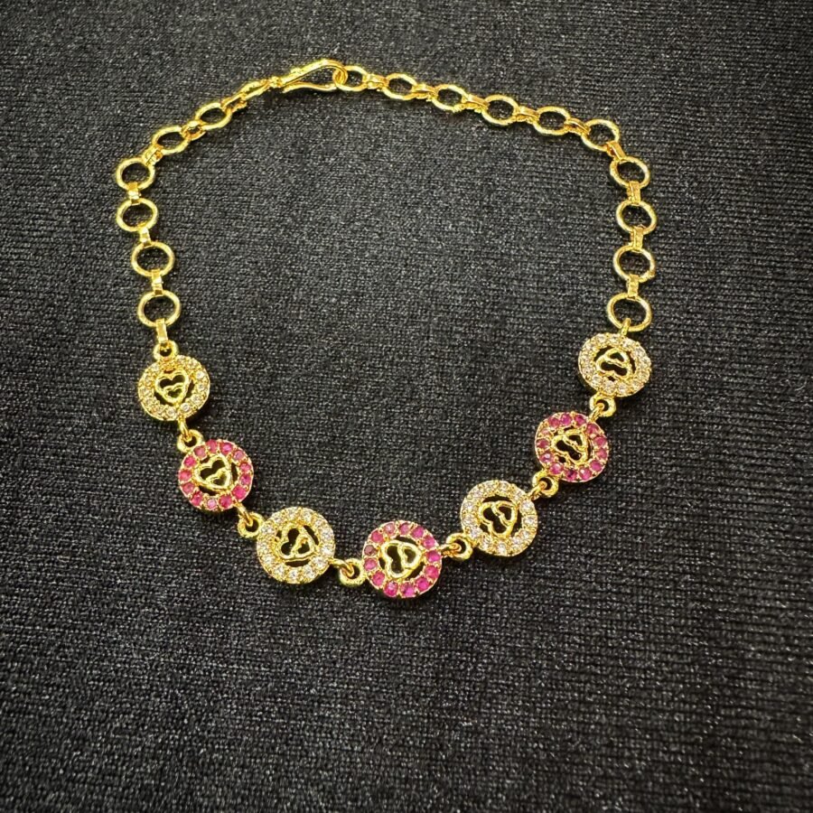 Gold plated AD stones bracelet(00109)