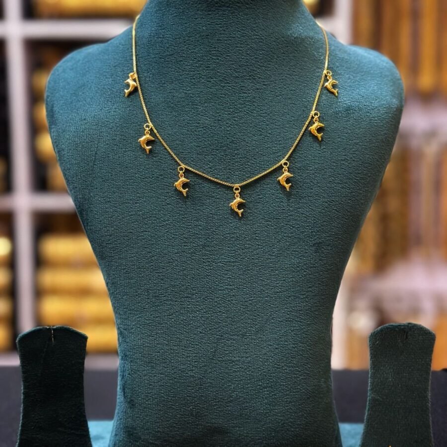 Gold plated 18inches simple daily wear necklace (00114)