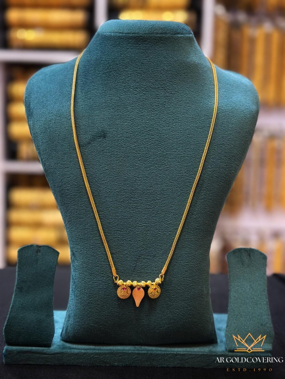 Gold plated 24inches chain with thali (00115)