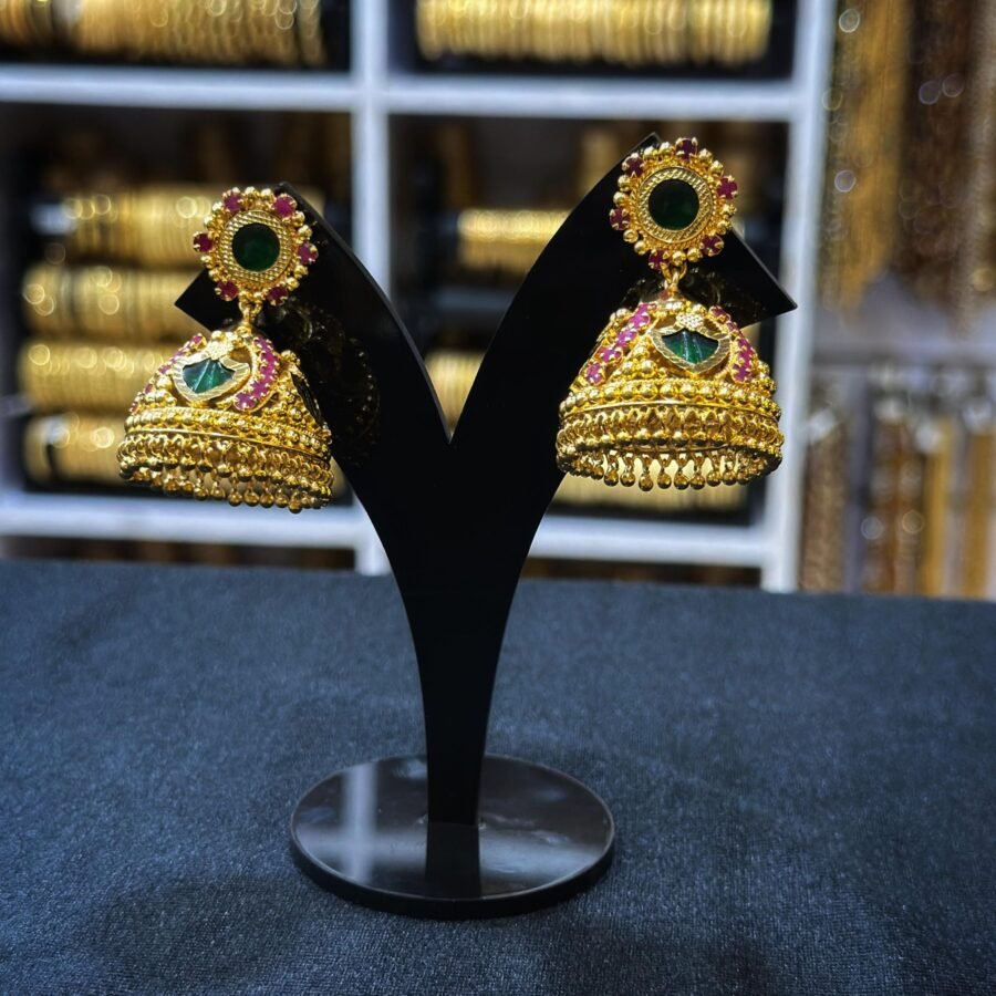 Gold plated palakka necklace with rubu stones and with premium quality plating