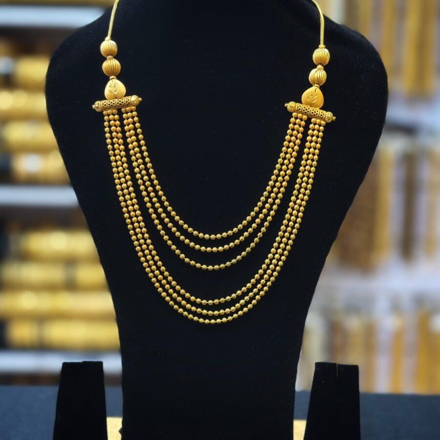 Gold plated 6 layers mid length necklace(0003)
