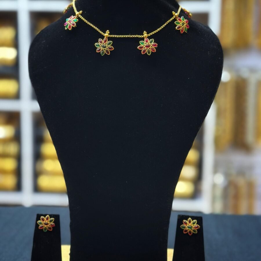 Antique finish budget friendly necklace with earrings(0017)