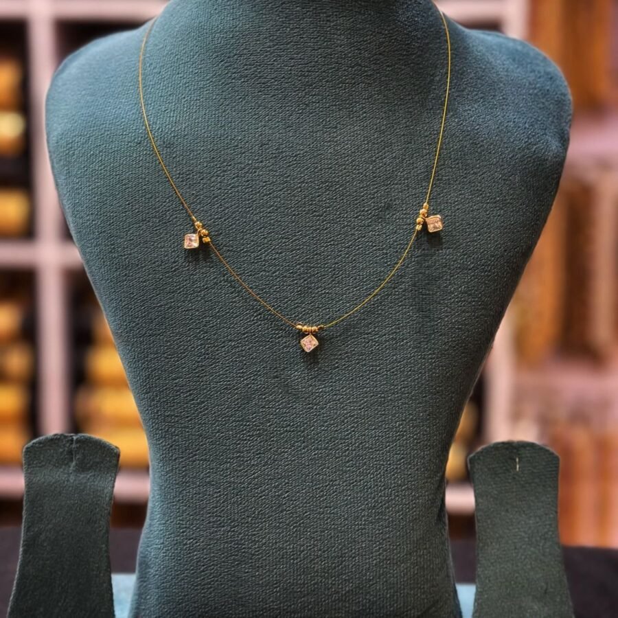 Invisible necklace with AD stones(0021)