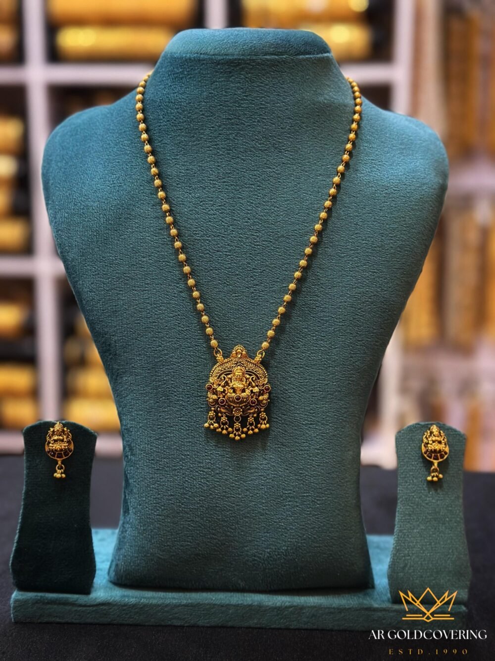 Antique finish Lekshmi haram with earrings(0042)
