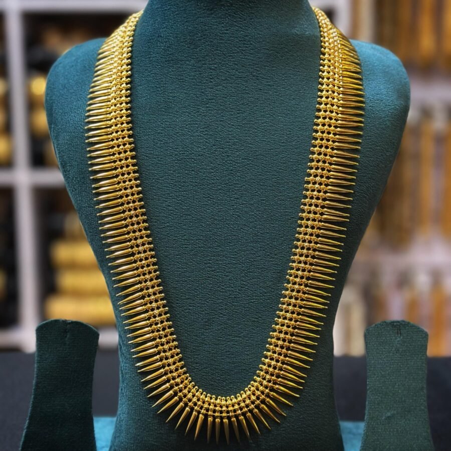 Gold plated mullamutta long haram(0054)