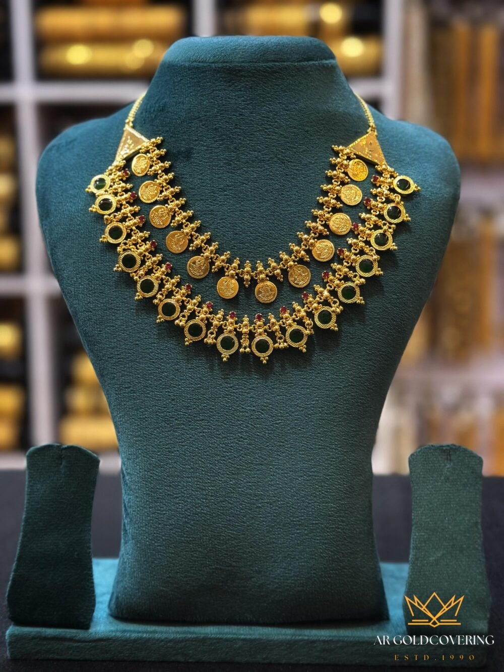 Gold plated 2layer round palakka with Lekshmi kassu(0058)