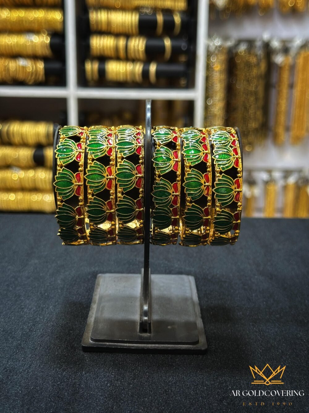 Antique finish Lotus bangles(0061)