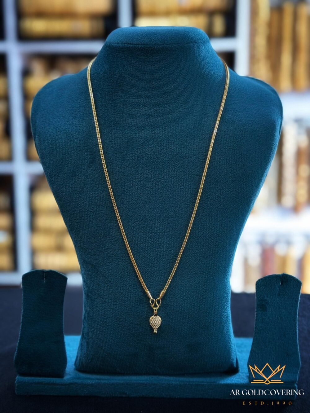 Gold plated 24inches chain with AD stones Thali(0098)