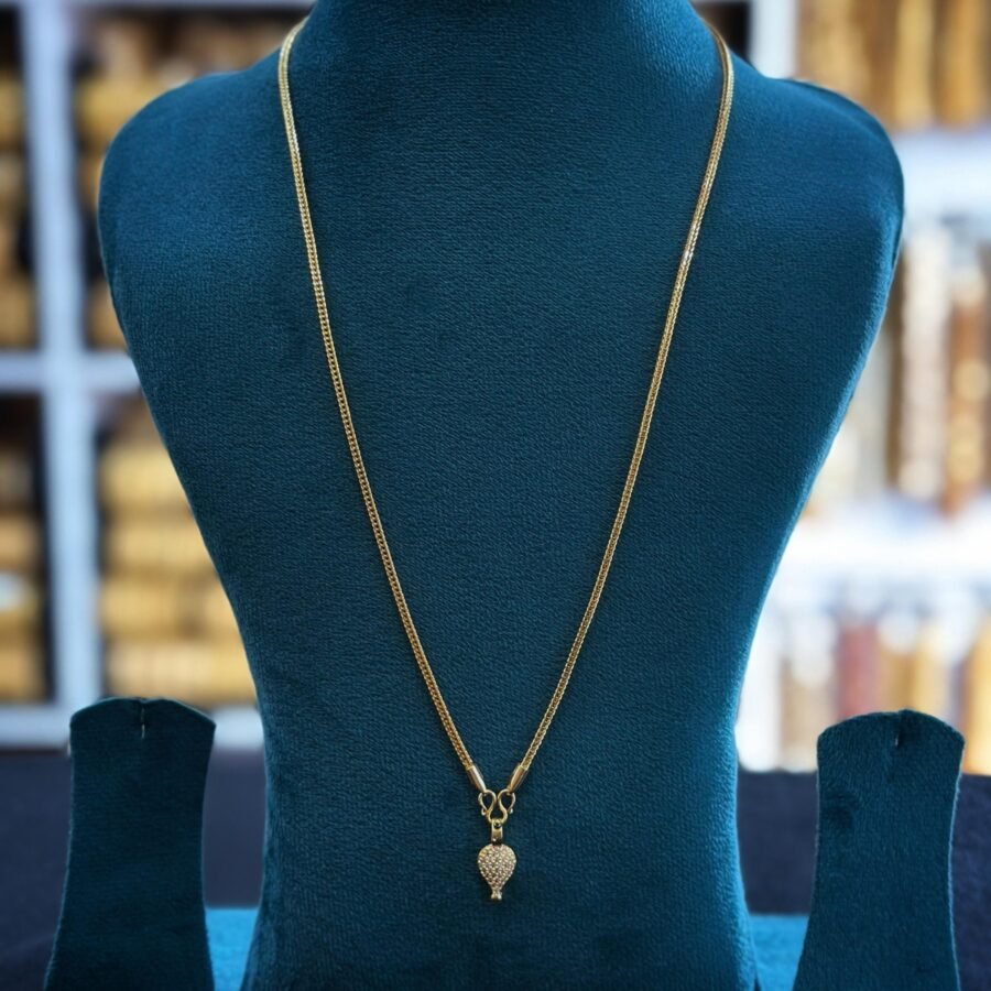 Gold plated 24inches chain with AD stones Thali(0098)