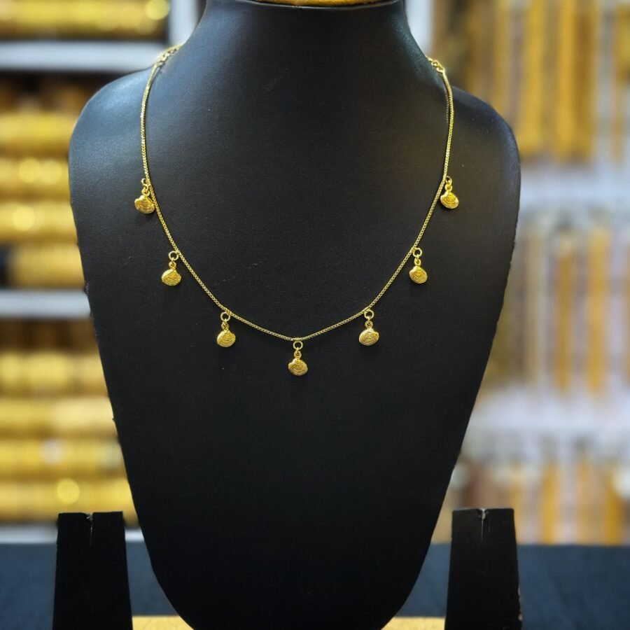 Gold plated 18inches simple daily wear necklace (00107)