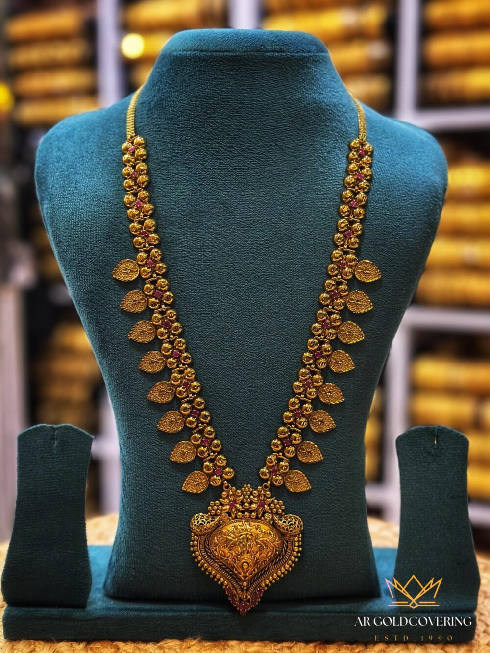 Gold plated antique finish long haram(00133)