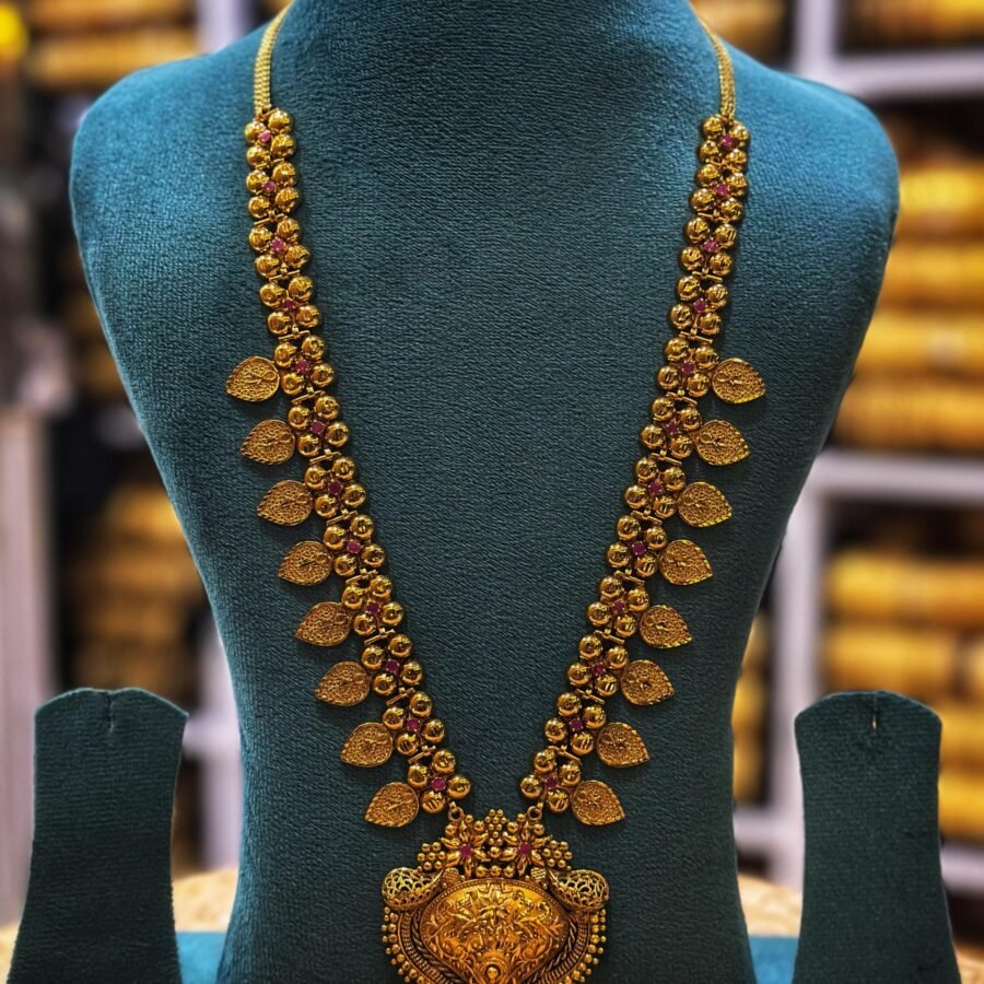 Gold plated antique finish long haram(00133)