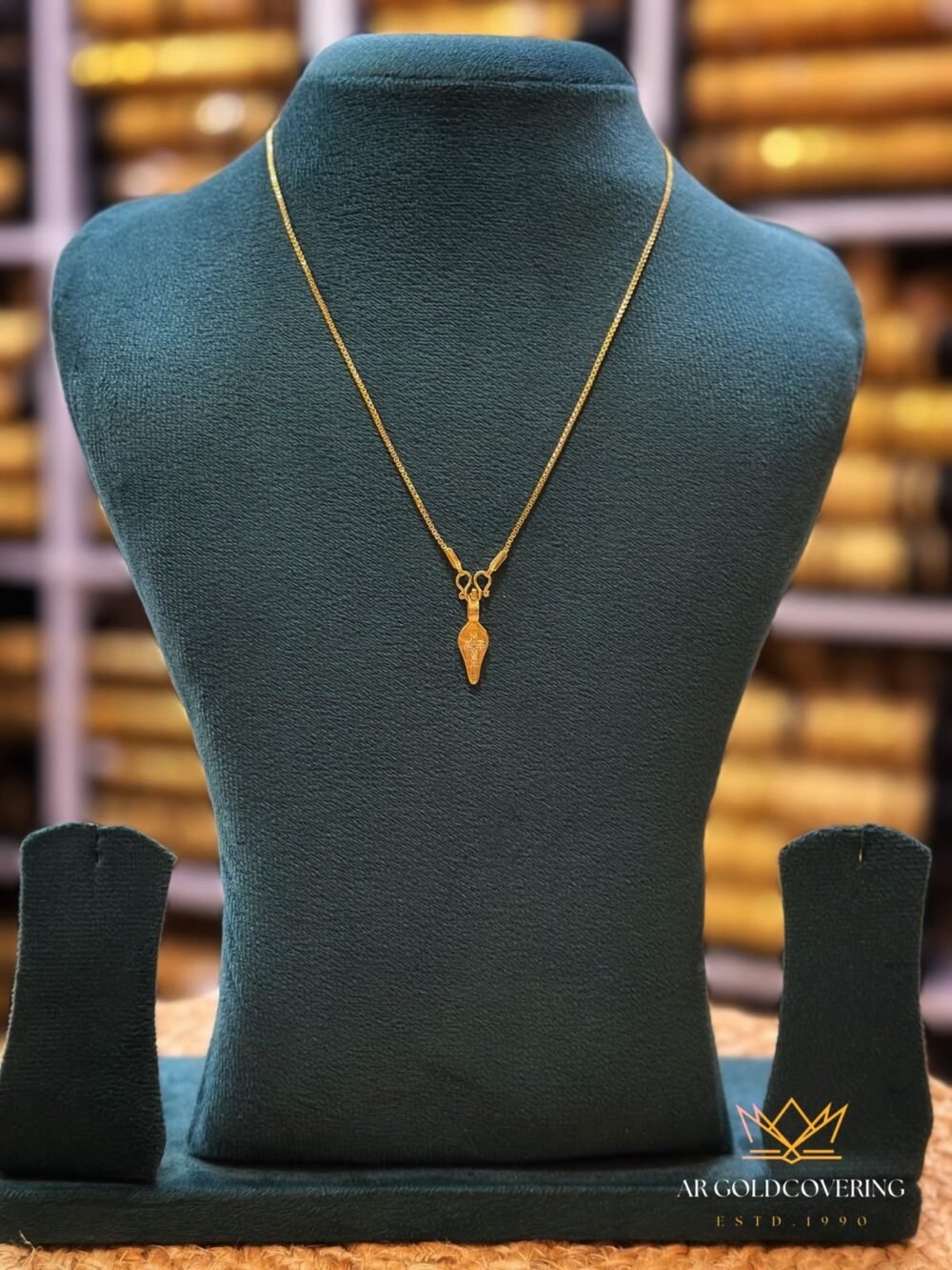 Gold plated chain with AD stones Thali(00139)