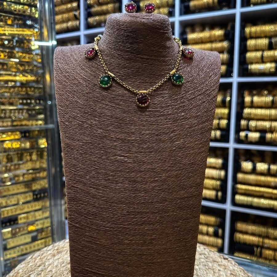Antique finish necklace with earrings(00158)