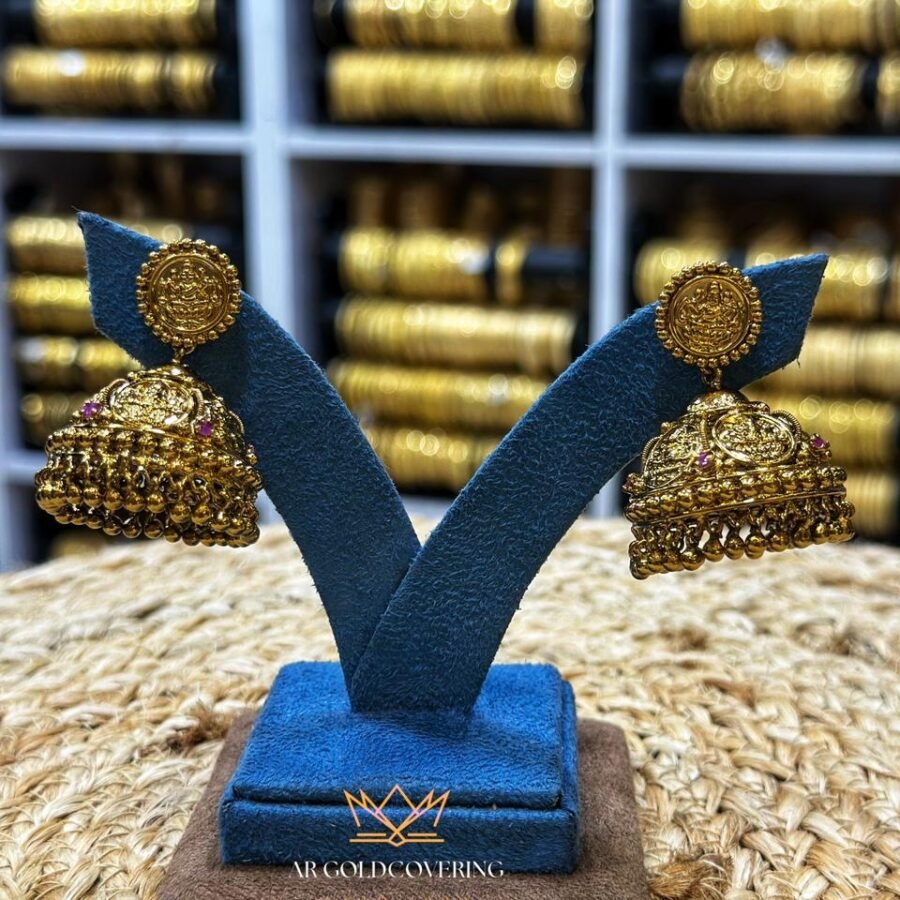 Gold plated Antique finish Lekshmi jhumka(00153)