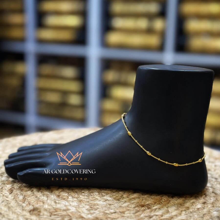 Gold plated simple daily wear Anklet(00150)