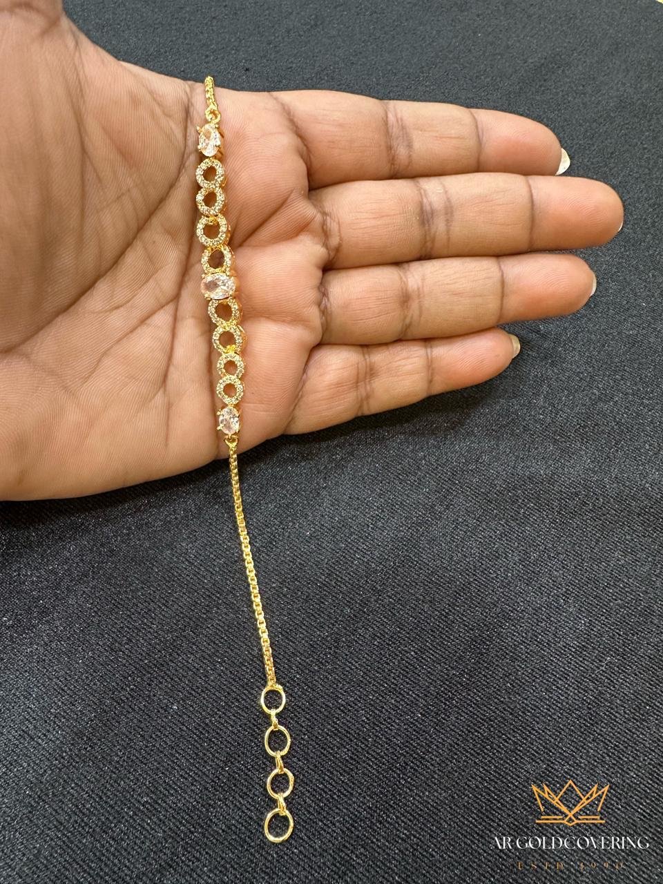 Gold plated bracelet with AD stones(00152)