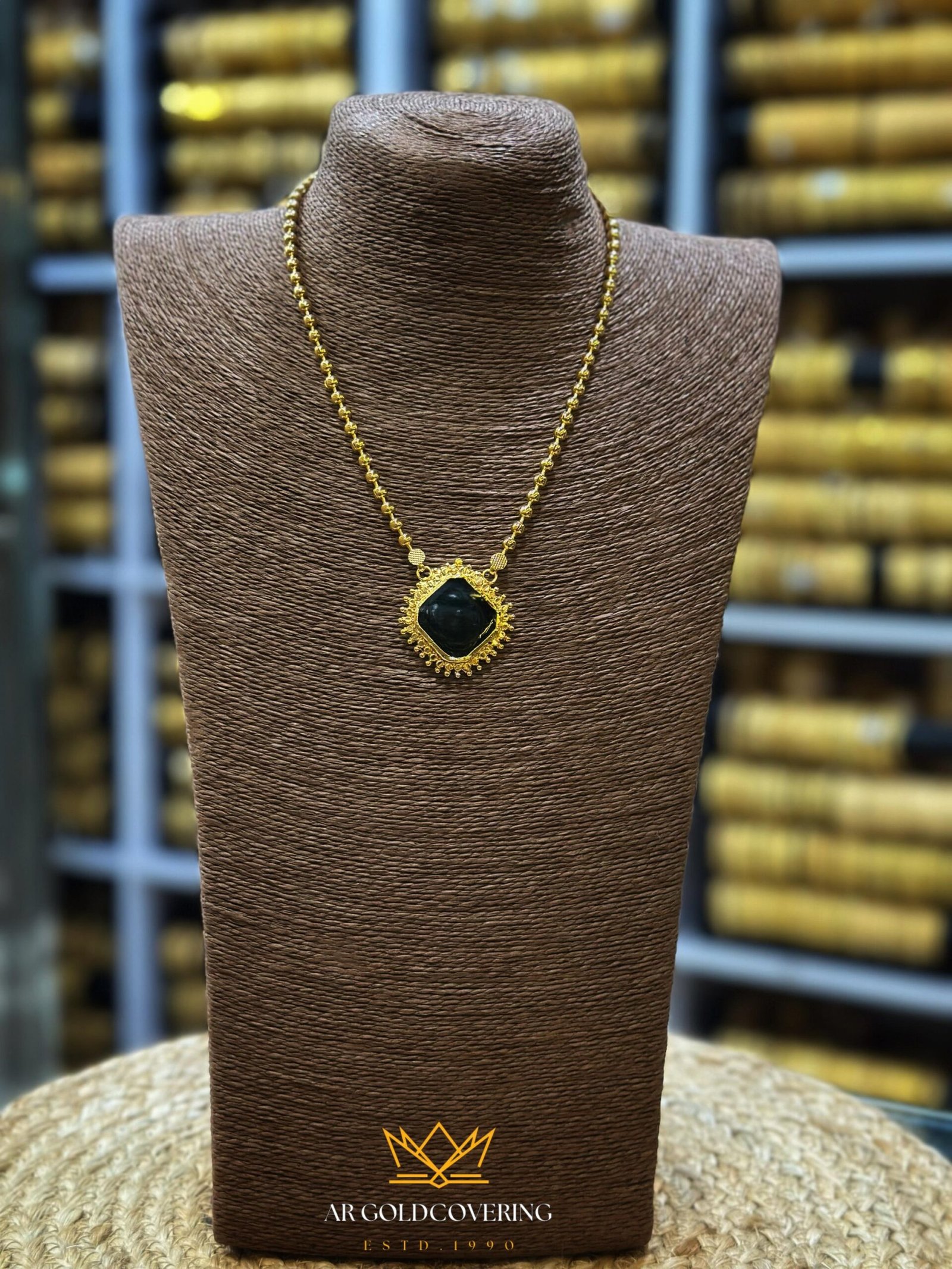 Gold plated simple palakka necklace(00173) - Image 2