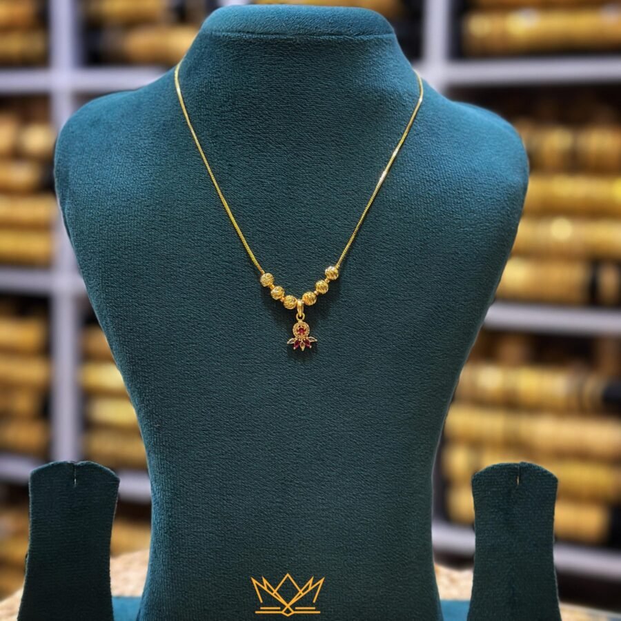 Gold plated 18inches chain with AD stones pendant(00180)