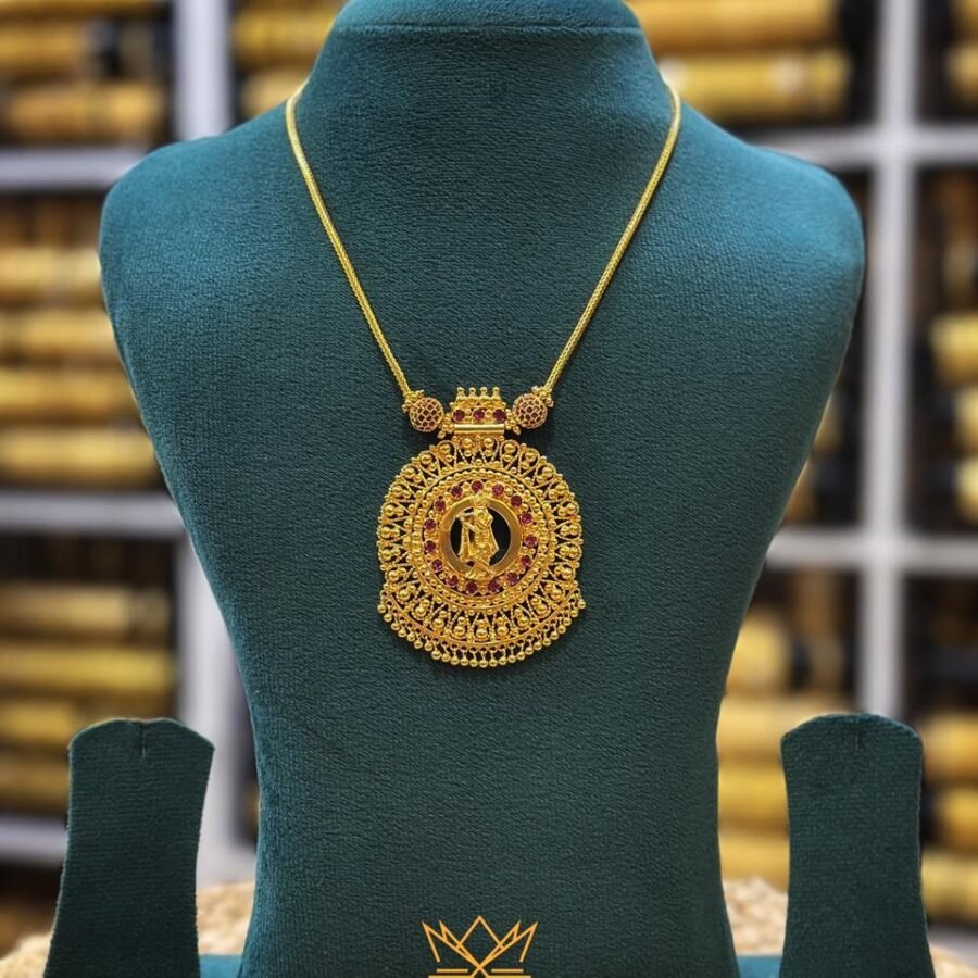 Gold plated 18inches necklace with Krishnan pendant(00181)