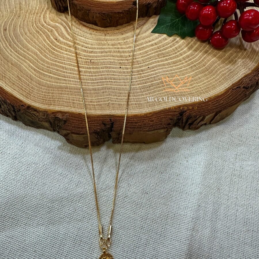Gold Plated Box Chain with Iconic Om Thali(00199)