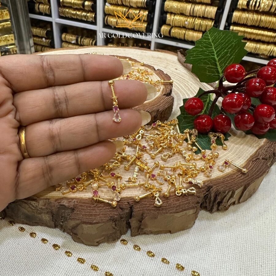 Gold plated Bugadi with AD stones (00202)