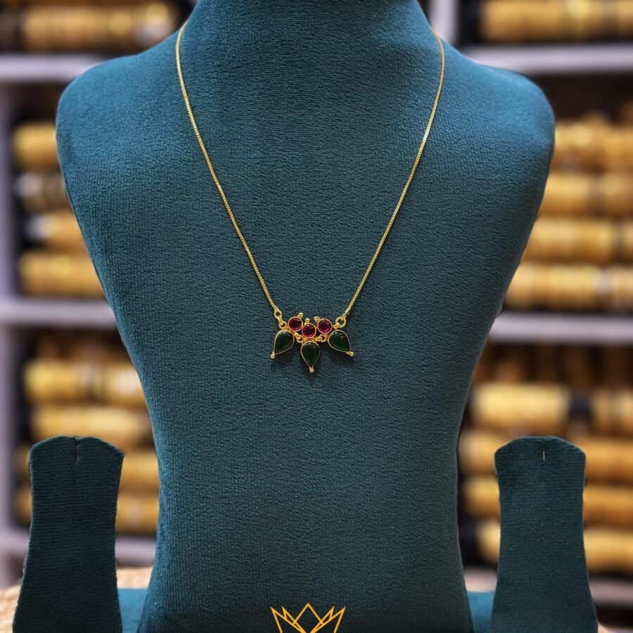 Gold plated Gobi palakka simple necklace (00233)