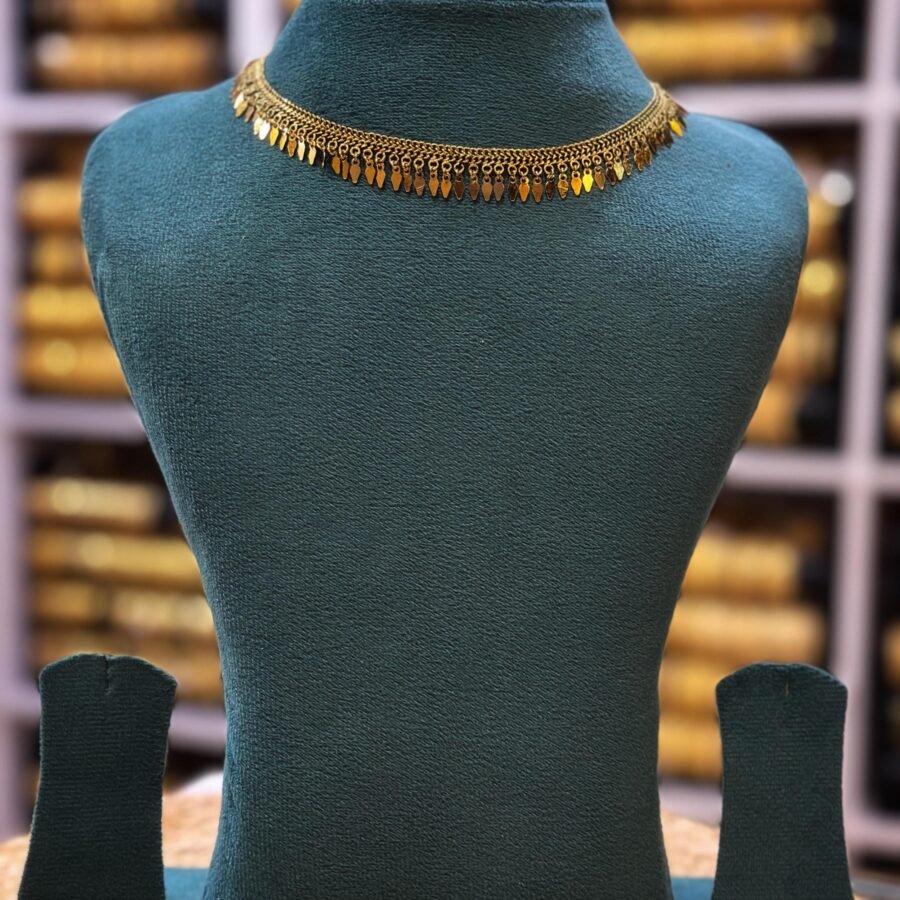 Gold plated Antique finish simple Elakkathali (00230)