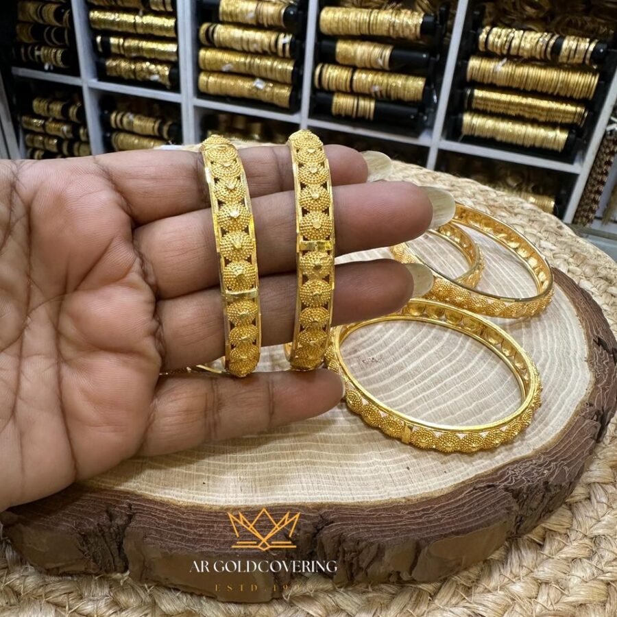 Gold plated medium bangles (00250)