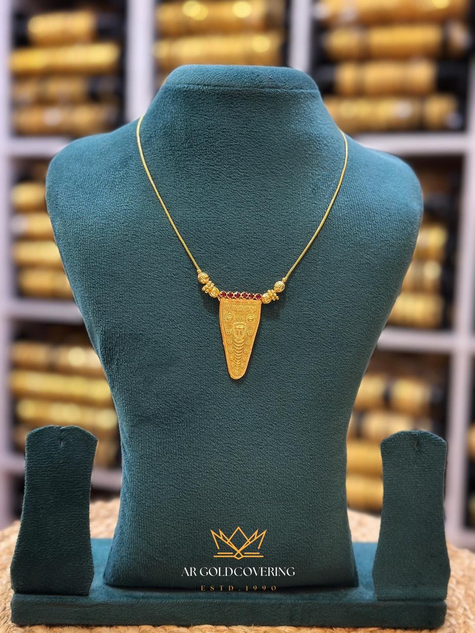 Gold Plated 18 inch Nettipattam necklace_00253