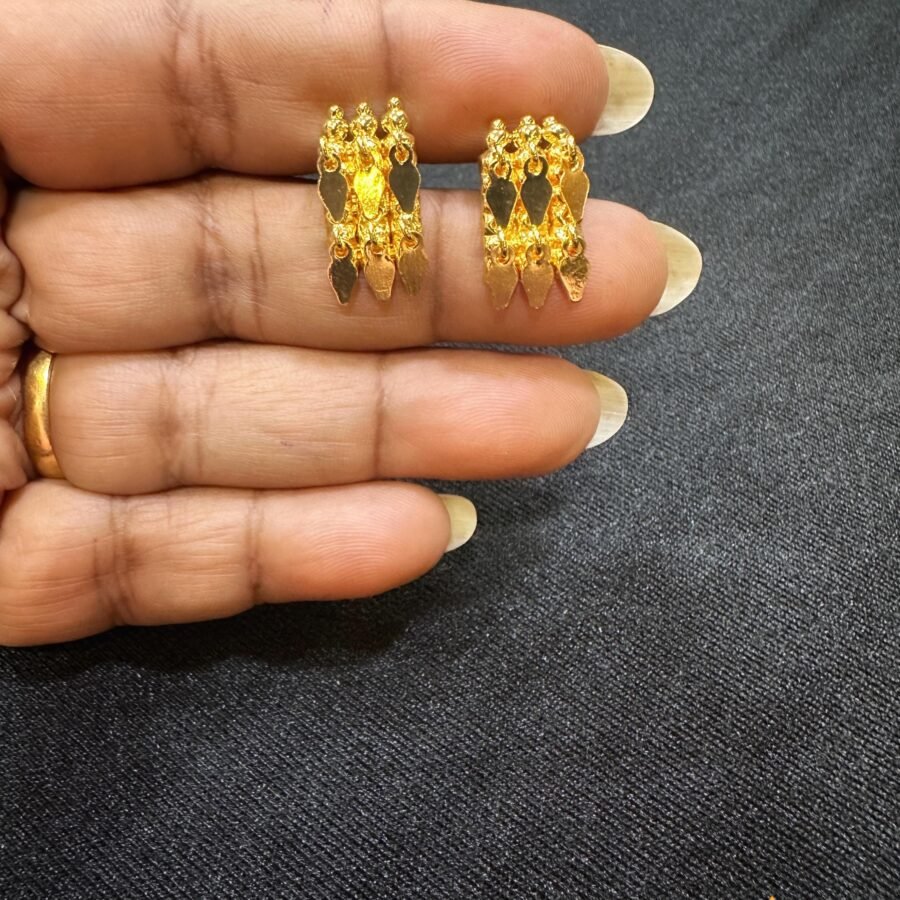 Gold plated double layer Elakkathali earrings(00265)